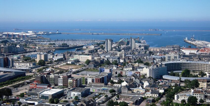 vue aérienne Cherbourg