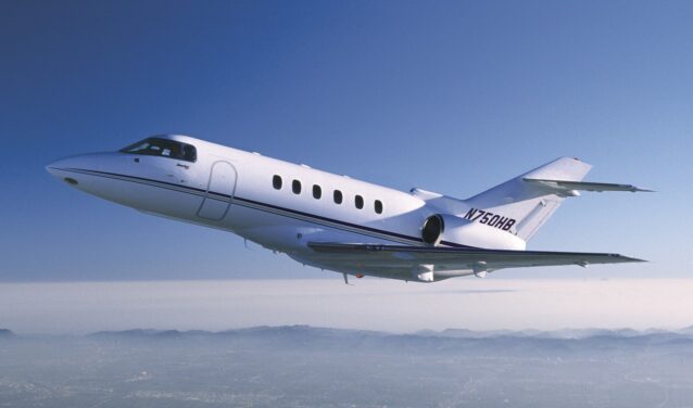 location de jet privé, Hawker 750 N750KB en vol.