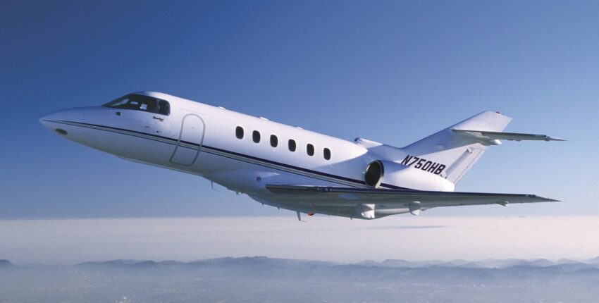 location de jet privé, Hawker 750 N750KB en vol.