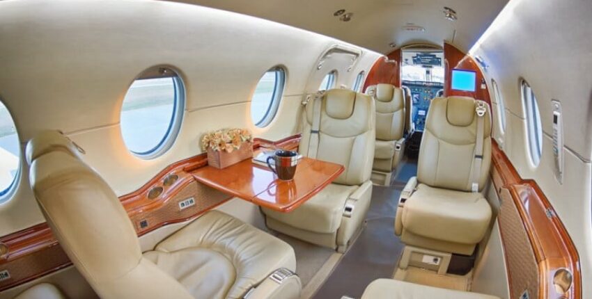 location de jet privé, intérieur luxueux BEECHJET 400
