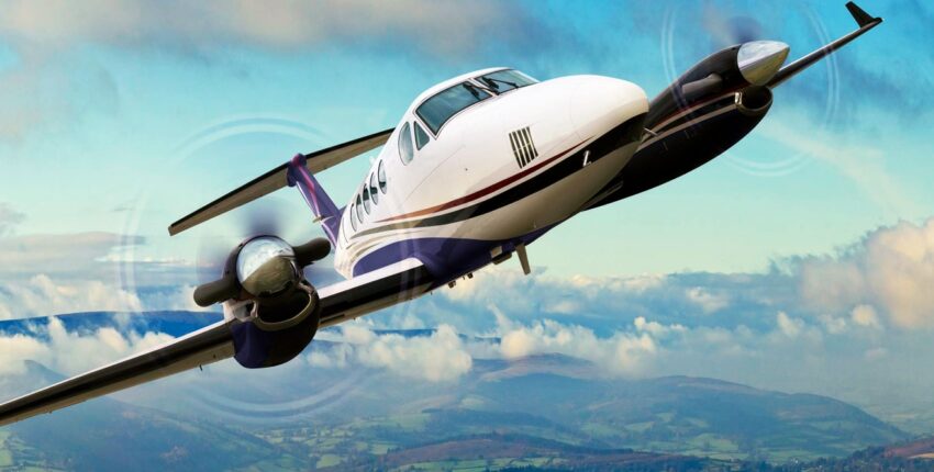 king air 200 dans les airs