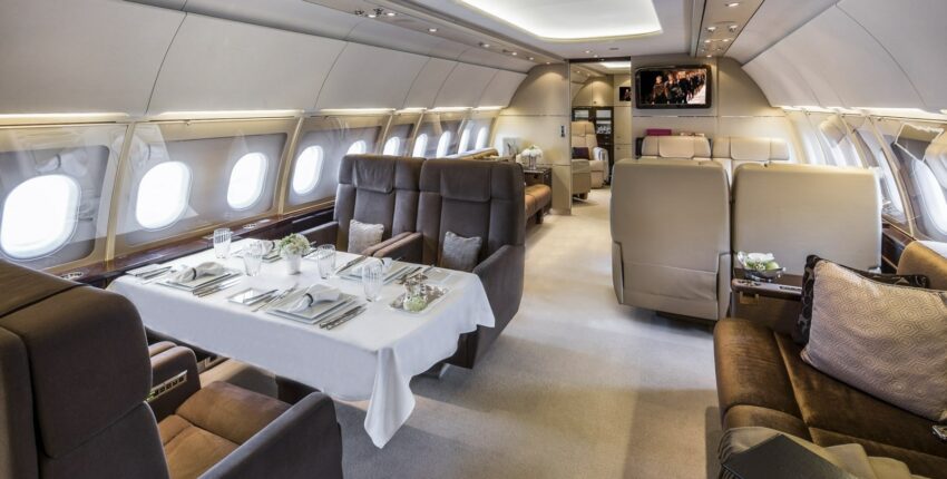 Airbus A318 intérieur, table