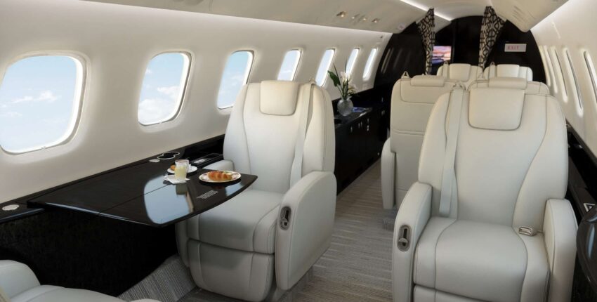 Legacy 650: cabine intérieure blanche