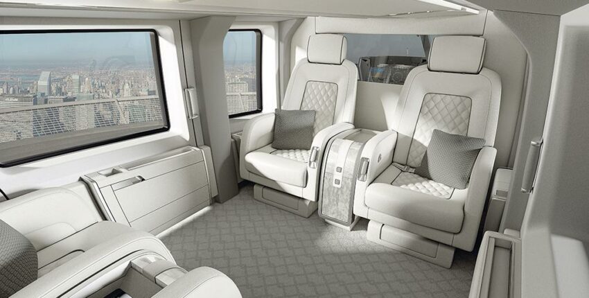 Hélicoptère H160 cabine intérieure blanc