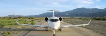 Citation XLS en vol coucher de soleil