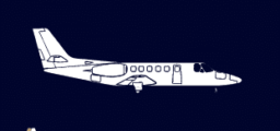 Location jet privé : Avion de luxe en vol silhouette.