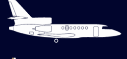 Illustration page localisation de jet privé, avion blanc foncé.