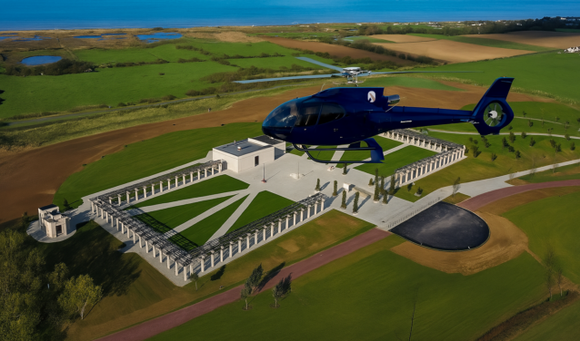 Plages du debarquement Normandie Helicoptere